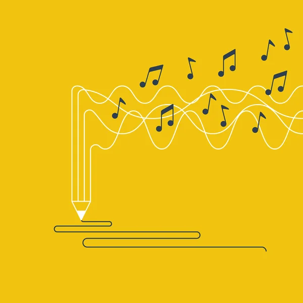 Concepto de grabación musical . — Vector de stock