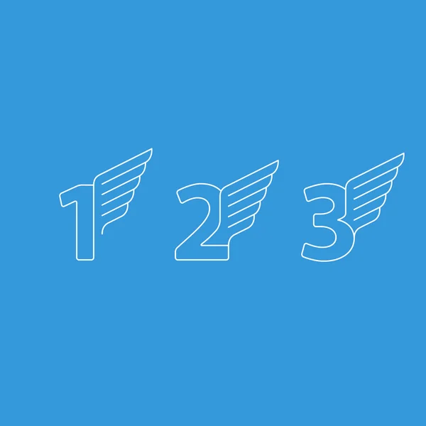 Dynamische nummers met vleugels — Stockvector