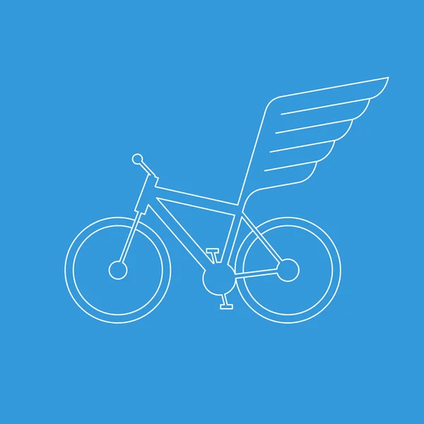 Крылатый велосипед. Гонка . — стоковый вектор
