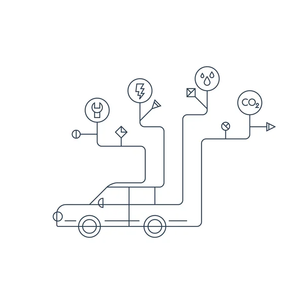 Servicio automático. Mantenimiento del coche . — Archivo Imágenes Vectoriales