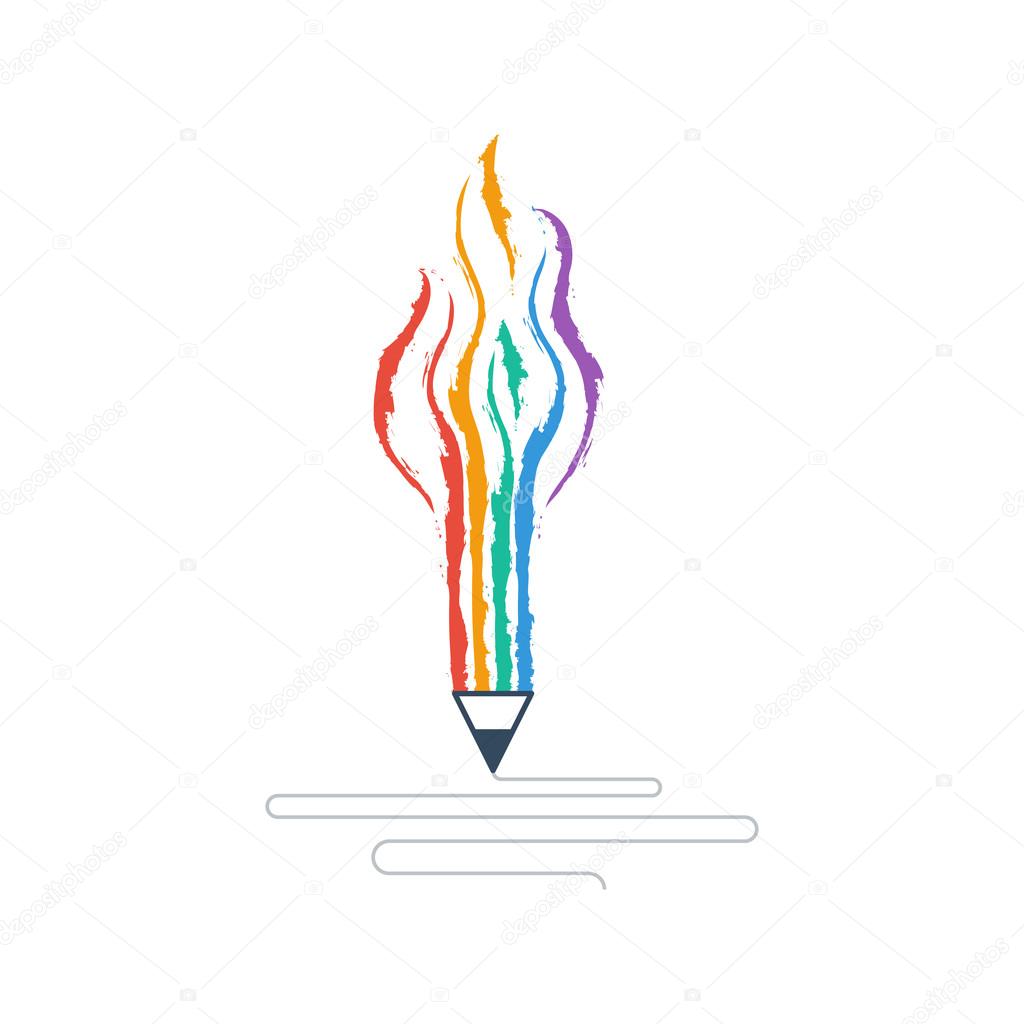 Graphic design studio pen symbol. Creative writing. Storytelling. vector