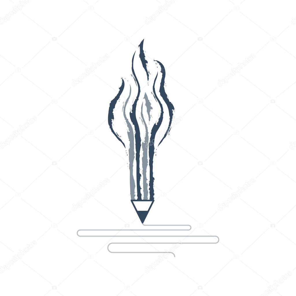Graphic design studio pen symbol. Creative writing. Storytelling. vector