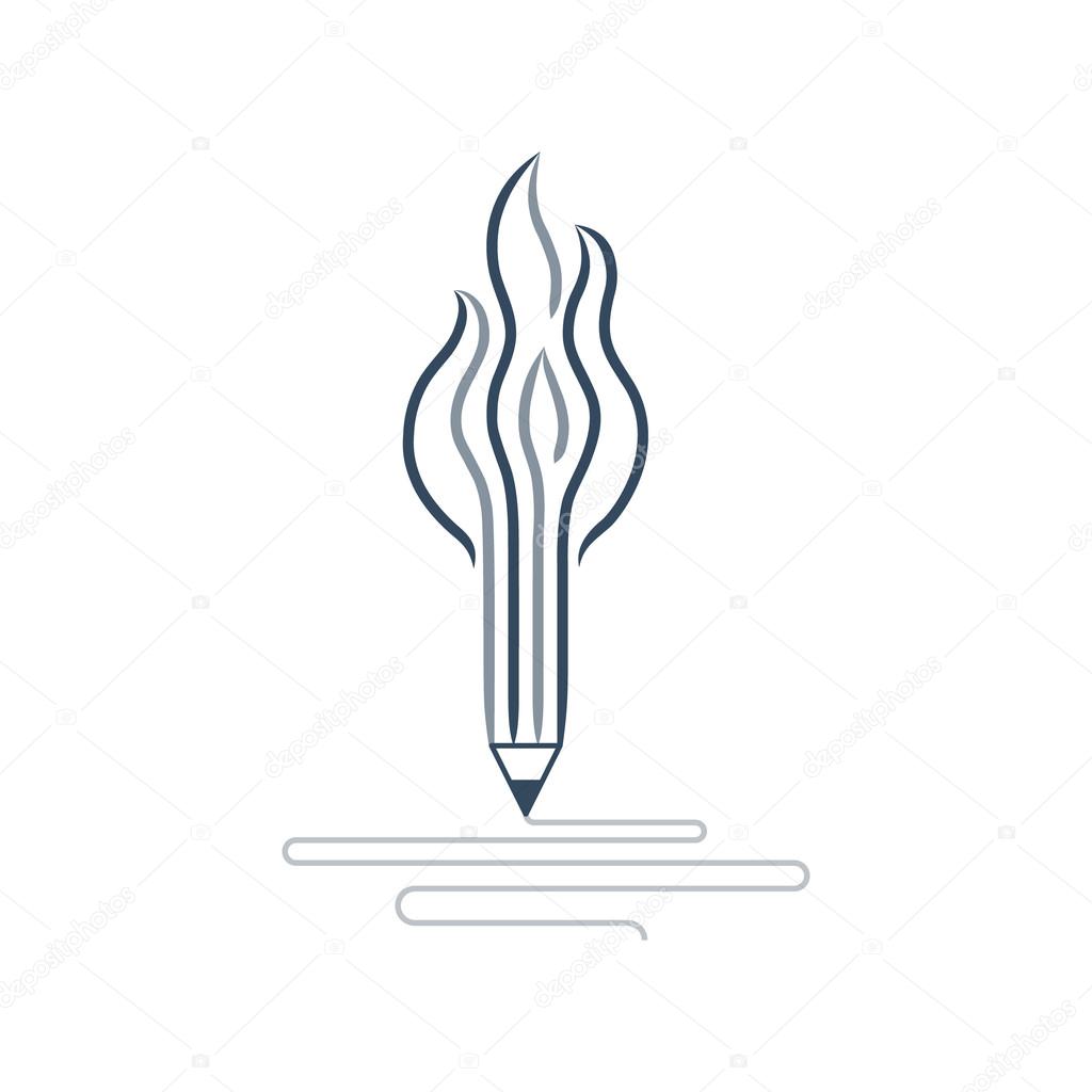 Graphic design studio pen symbol. Creative writing. Storytelling. vector