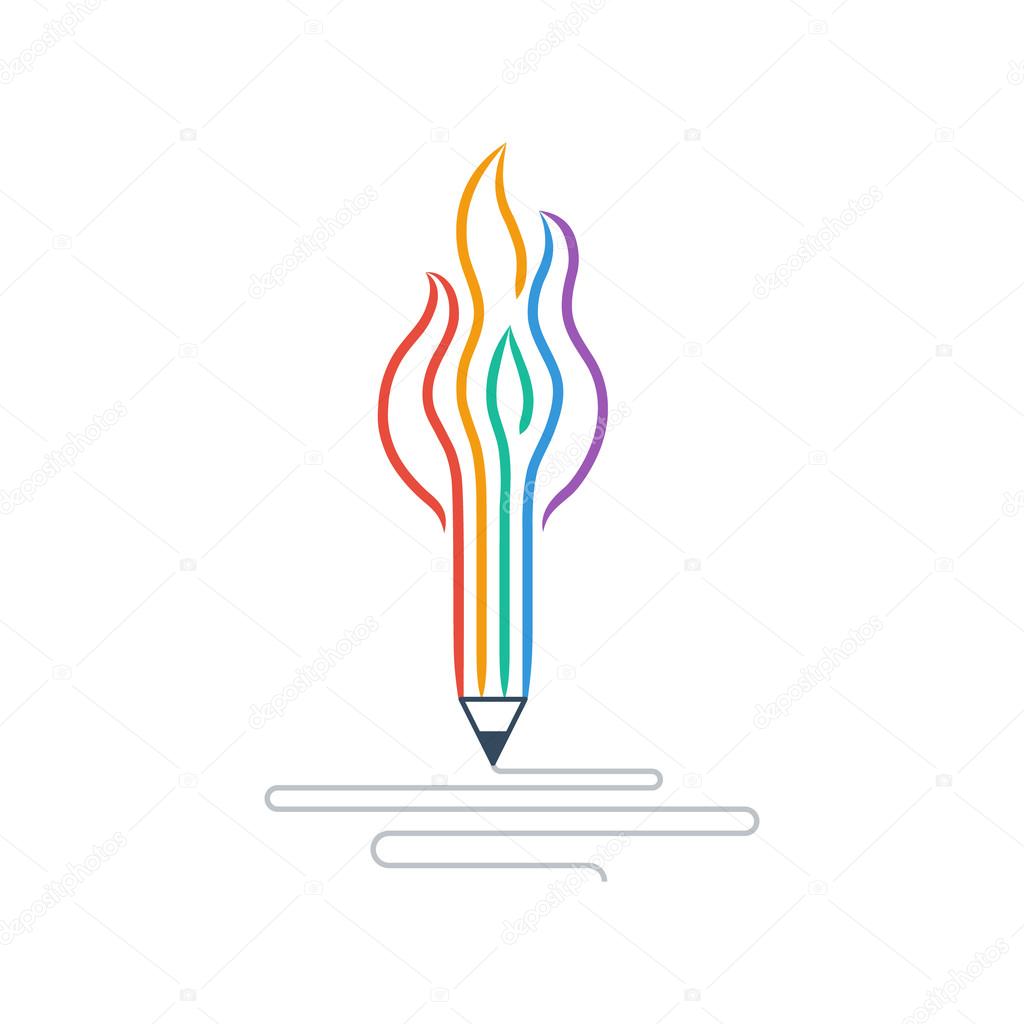 Graphic design studio pen symbol. Creative writing. Storytelling. vector