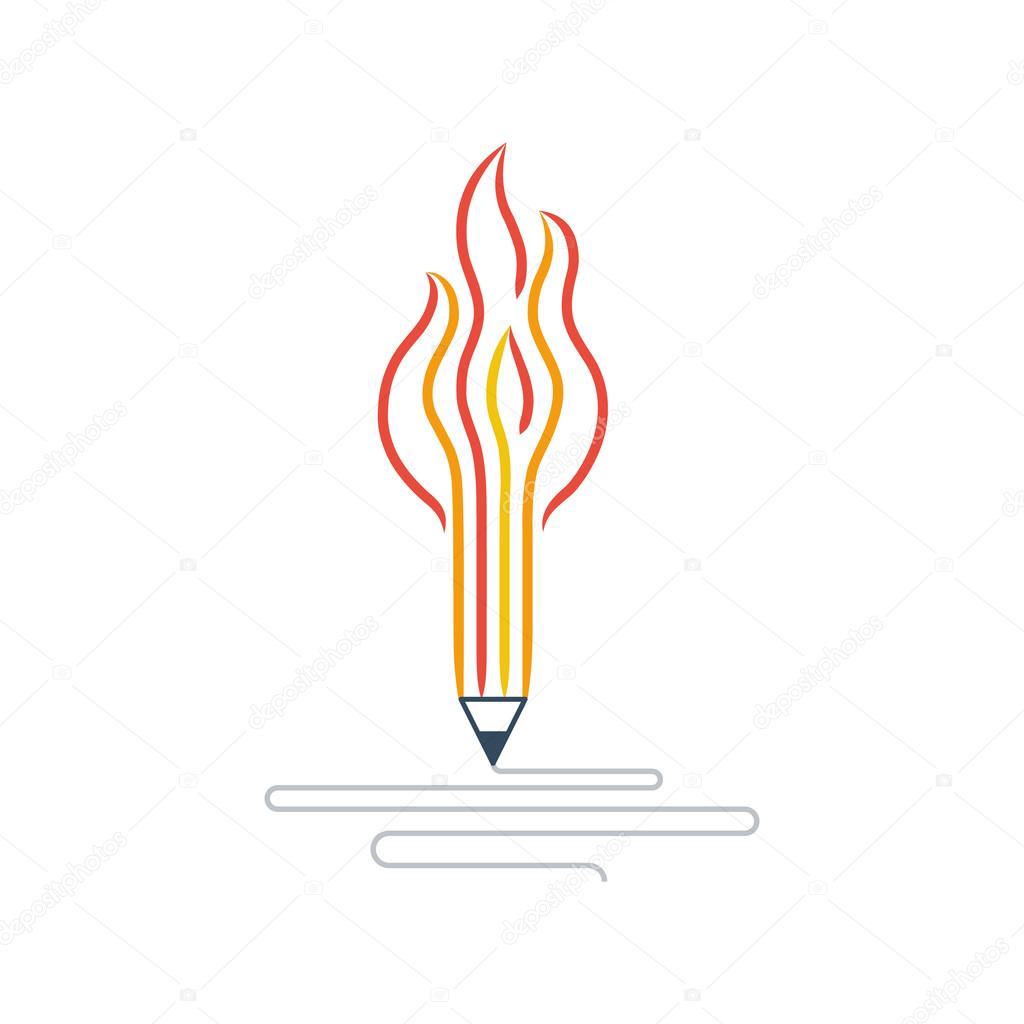 Graphic design studio pen symbol. Creative writing. Storytelling. vector