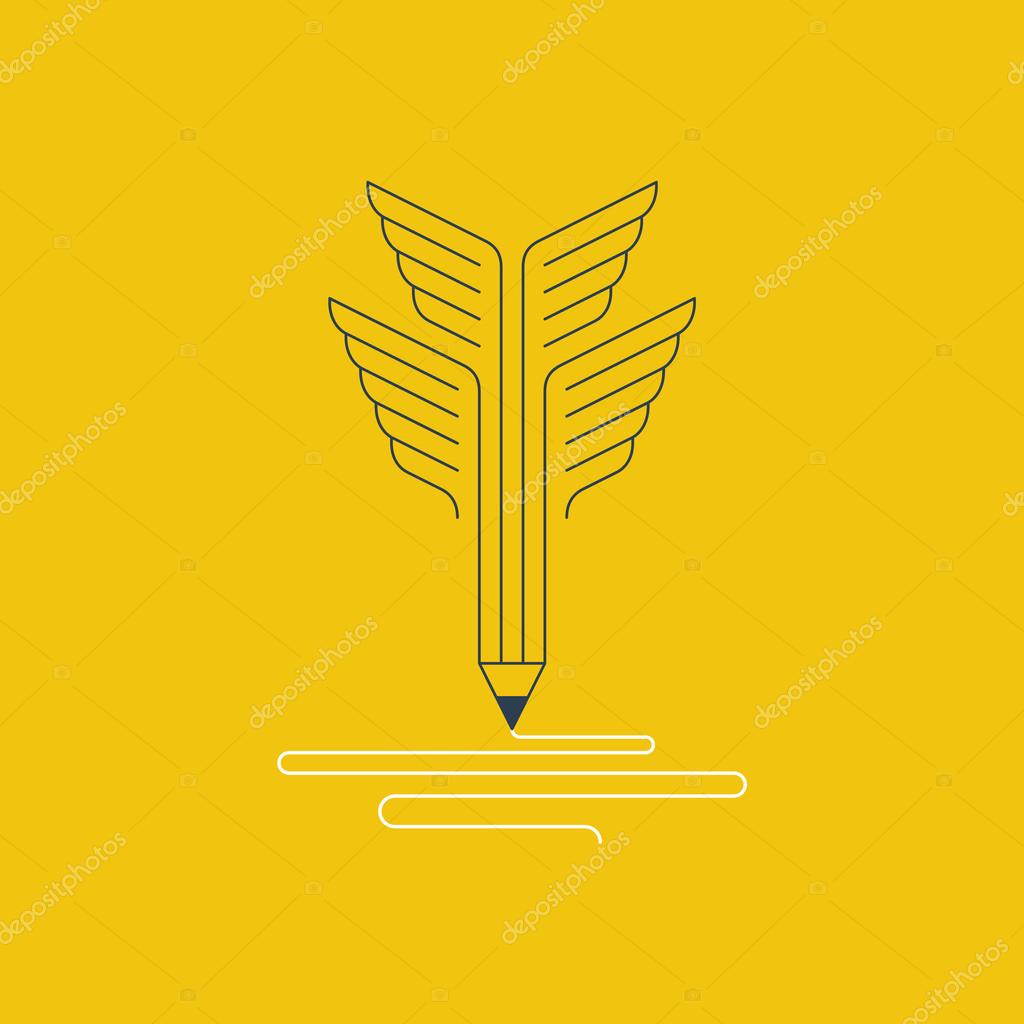 Graphic design studio pen symbol. Creative writing. Storytelling. vector