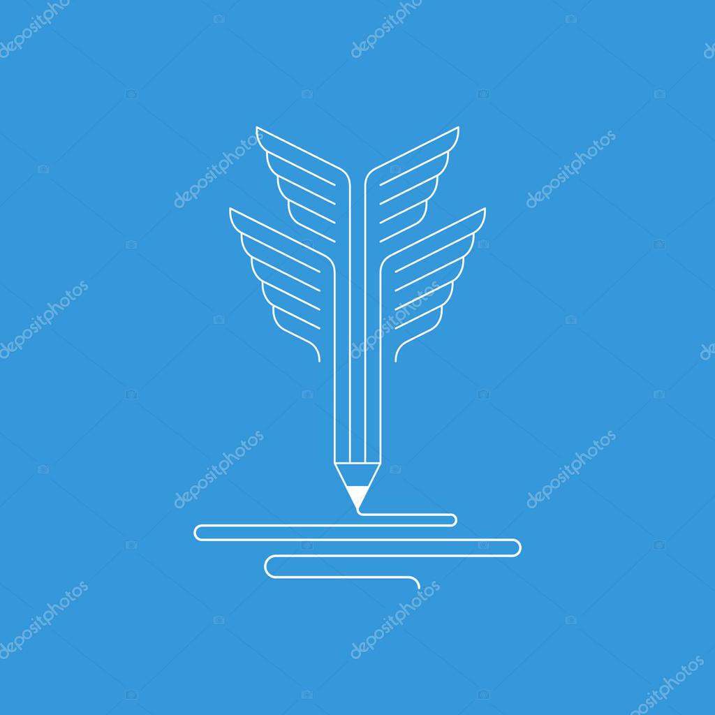 Graphic design studio pen symbol. Creative writing. Storytelling. vector