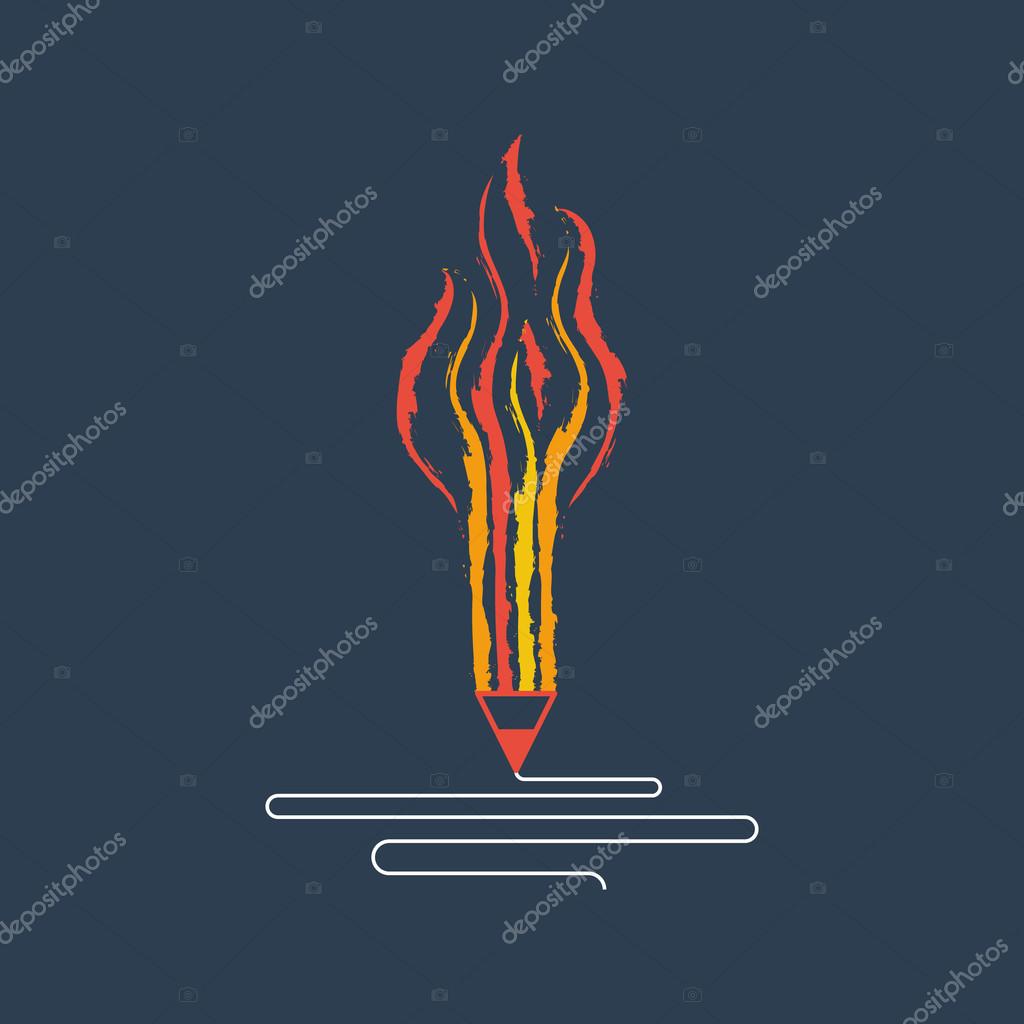 Graphic design studio pen symbol. Creative writing. Storytelling. vector