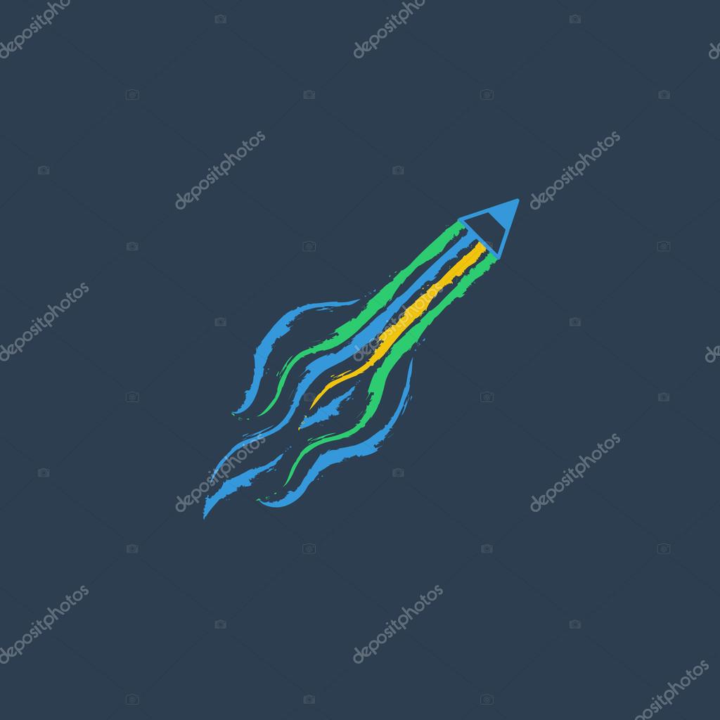 Graphic design studio pen symbol. Creative writing. Storytelling. vector