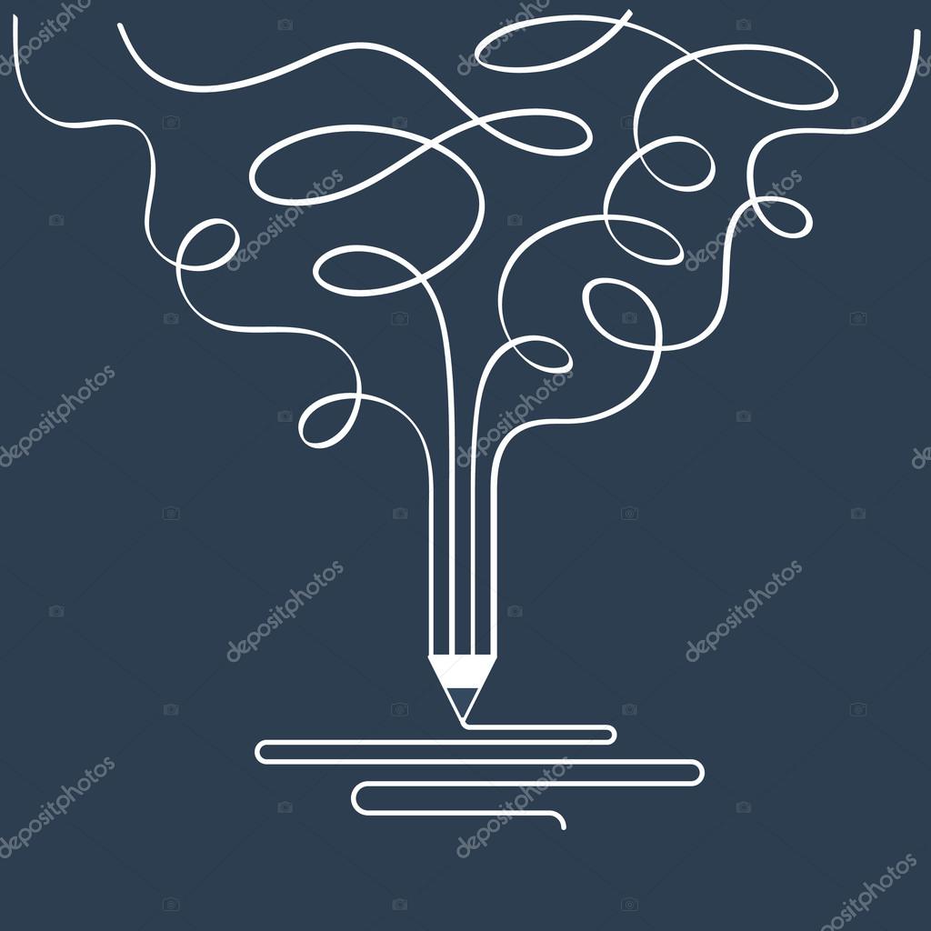 Graphic design studio pen symbol. Creative writing. Storytelling. vector