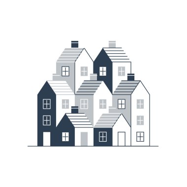 Group of houses. Real estate.
