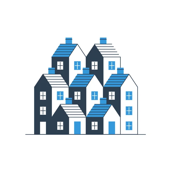 Group of houses. Real estate. — Stockvector