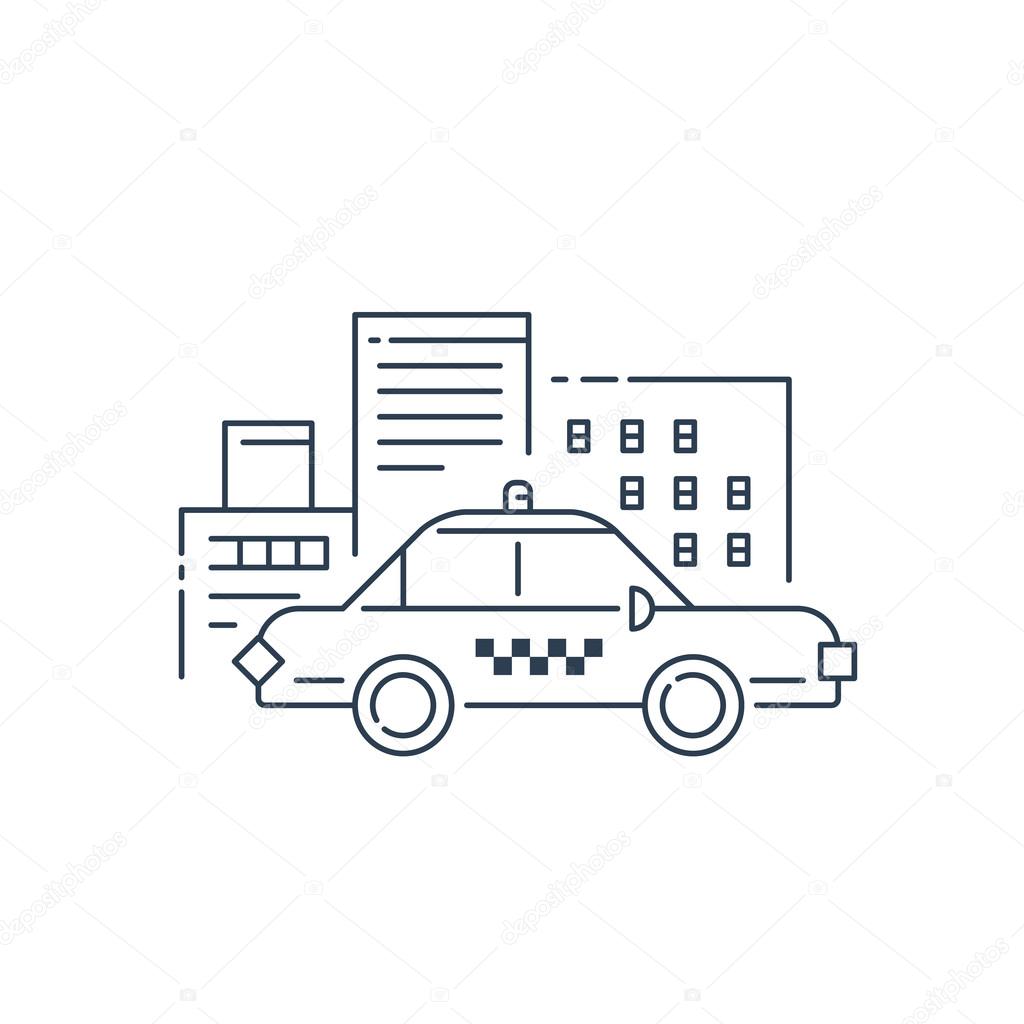 City taxi serviceon white backgroung