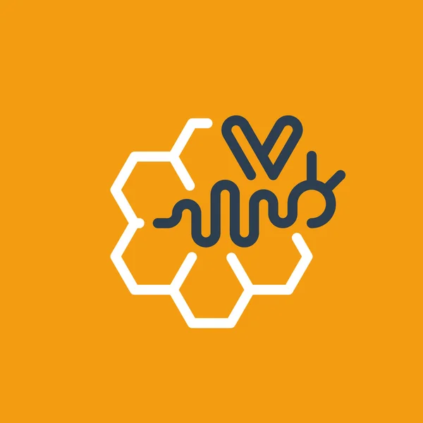 蜂蜜の蜂のロゴ. — ストックベクタ