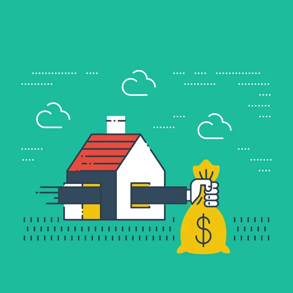 Robbery insurance. Housing expenses — Stock Vector