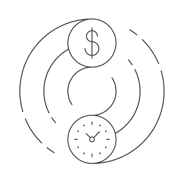 時間とはお金の概念. — ストックベクタ