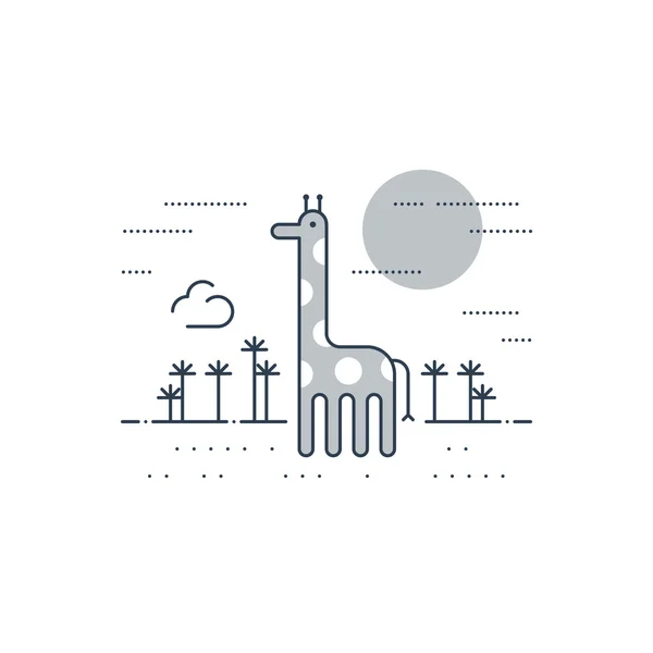 African wildlife. A giraffe. — Stock Vector