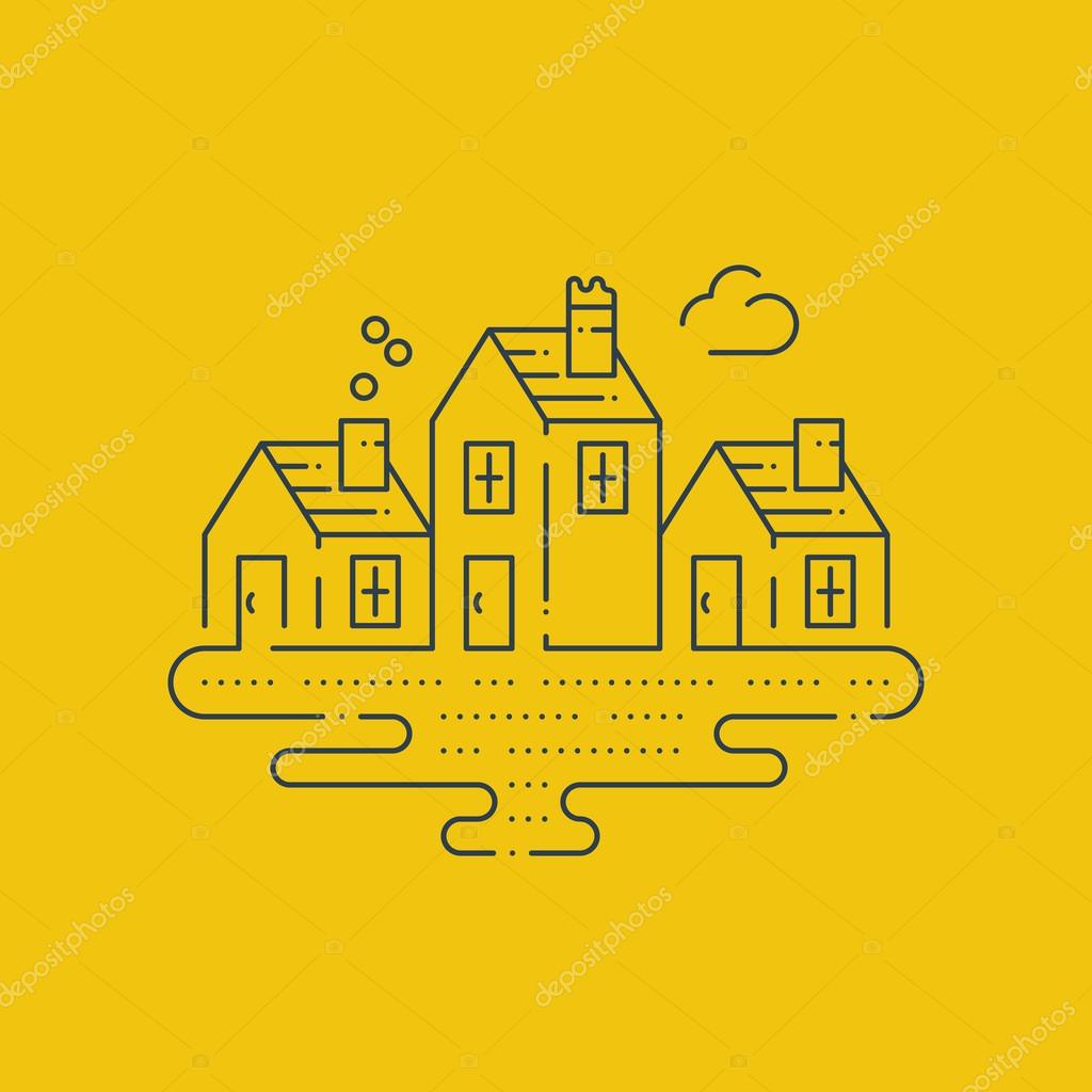 Country houses. Peaceful tiny village. Riverside cottages. Home stay