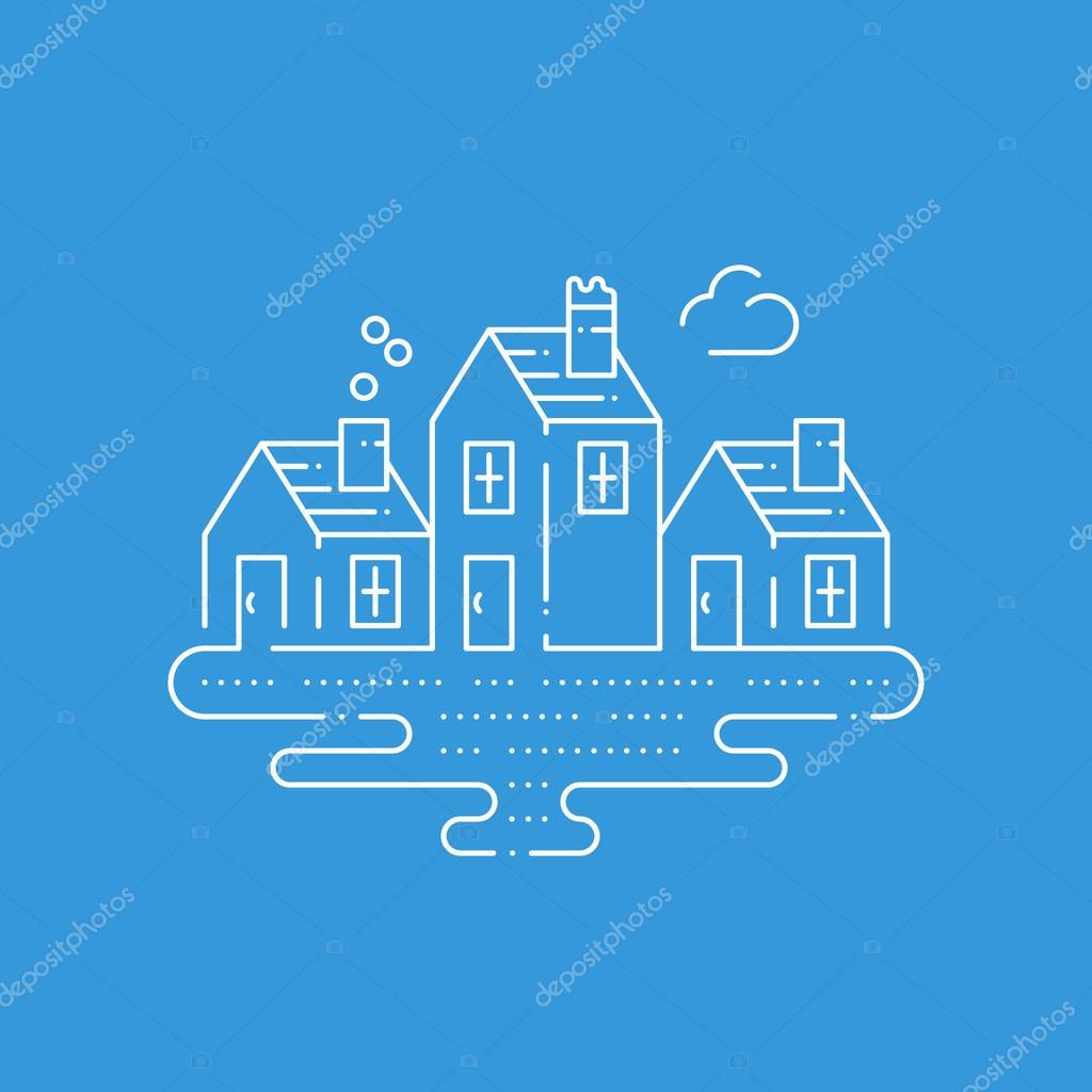 Country houses. Peaceful tiny village. Riverside cottages. Home stay