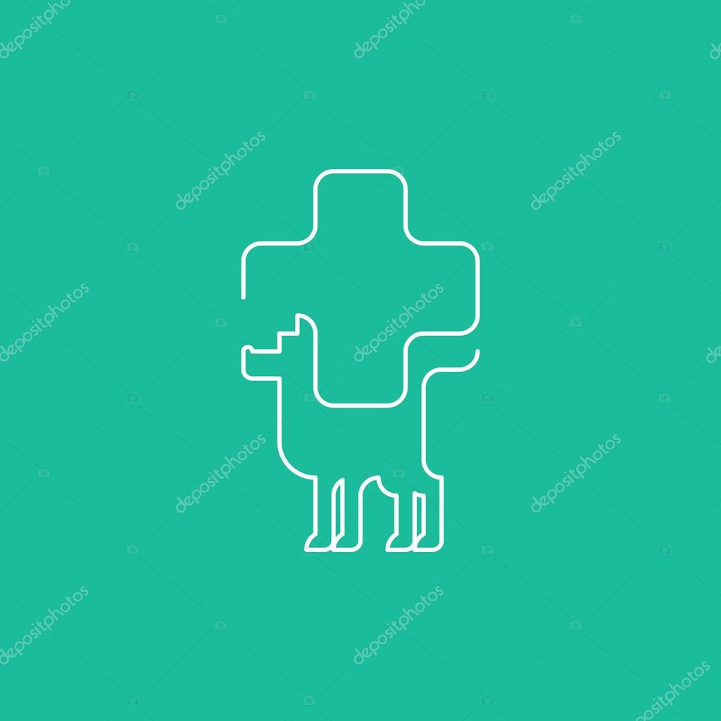Vet clinic sign. Pet health insurance. Vector illustration