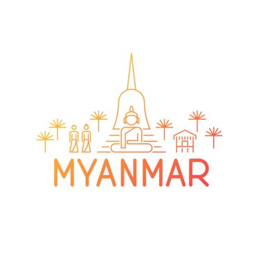 Myanmar seyahat şablonu.