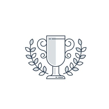 Bir defne çelengi ile şampiyon Kupası.