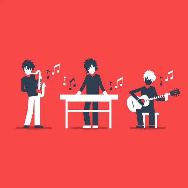 Actuación banda de jazz . — Vector de stock