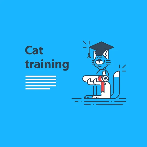 Cat training service — Stock Vector