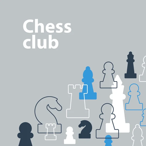 Plantilla con piezas de ajedrez — Archivo Imágenes Vectoriales