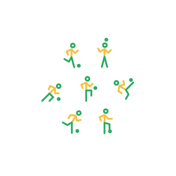 Brazil football players small pictogram — Stock Vector
