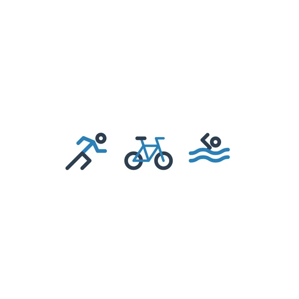 Triathlon icon set — Stock Vector