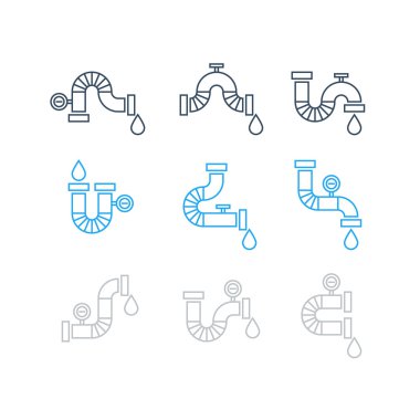 Sıhhi tesisat hizmeti simgelerini