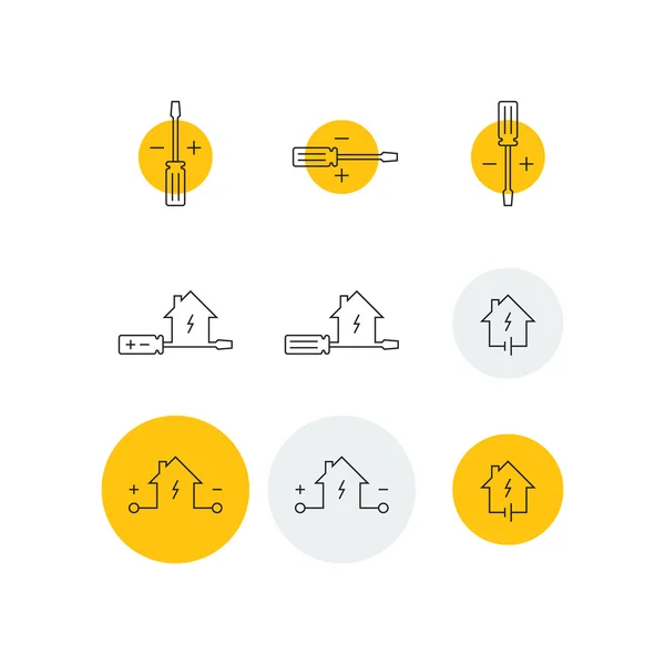 Iconos de servicio eléctrico — Vector de stock