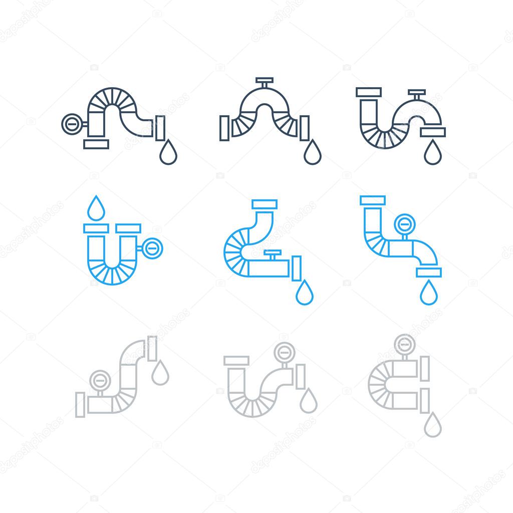 Set of plumbing service icons