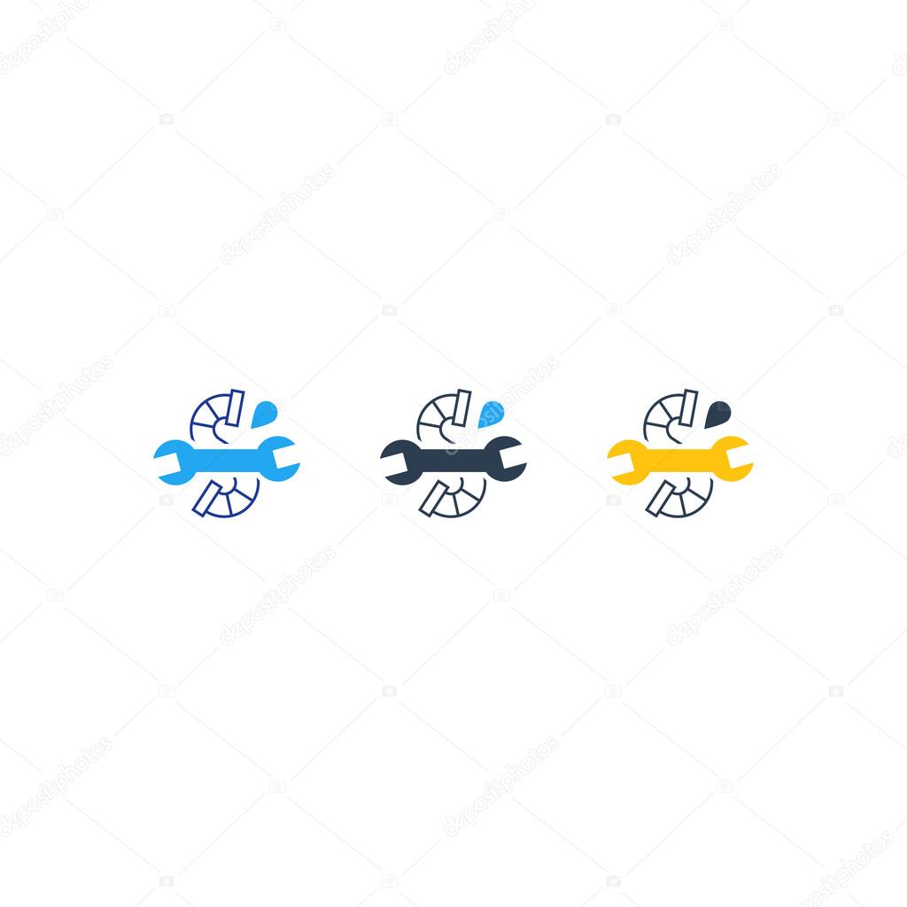 Set of plumbing service icons