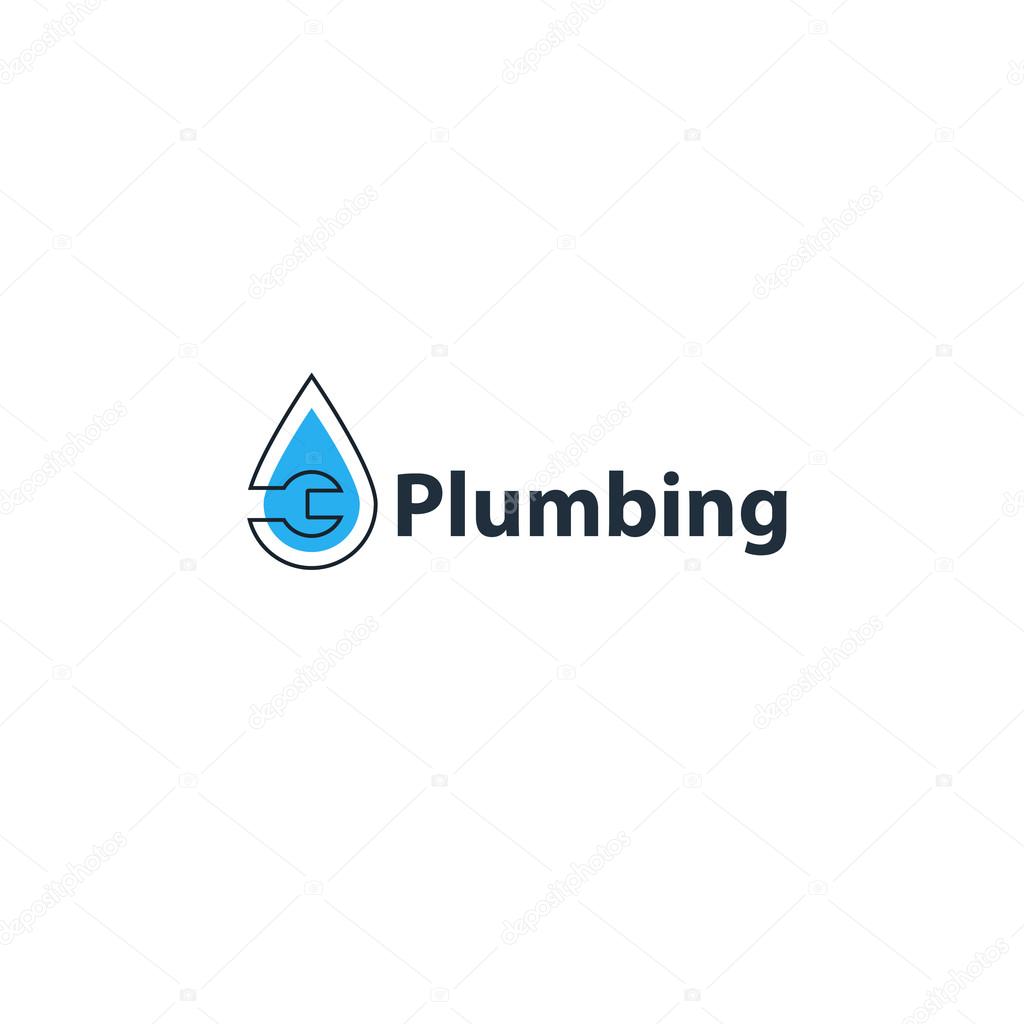 Plumbing service logo illustration