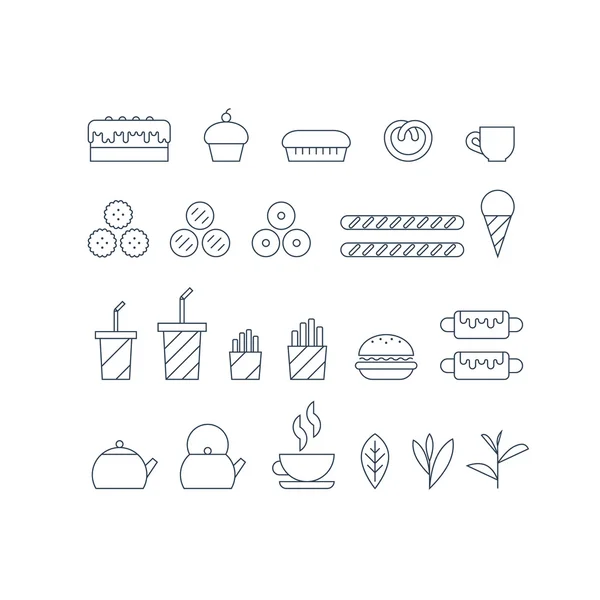 Fastfood ikoner – Stock-vektor
