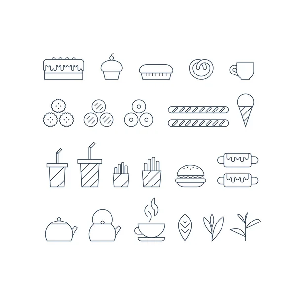 Ikony Fast Food — Wektor stockowy