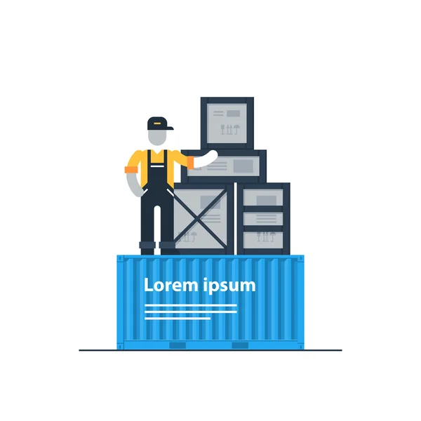 Warehouse worker logistics — Stock Vector