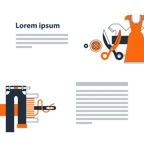 Schneiderei, Dienstleistungen — Stockvektor