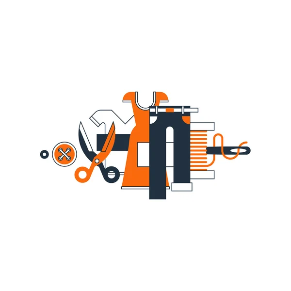 Schneiderei, Dienstleistungen — Stockvektor