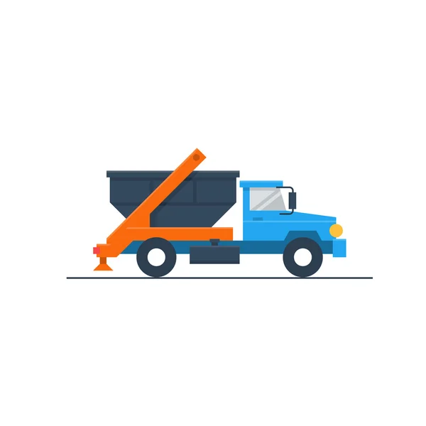 Prullenbak vrachtwagen op wit — Stockvector