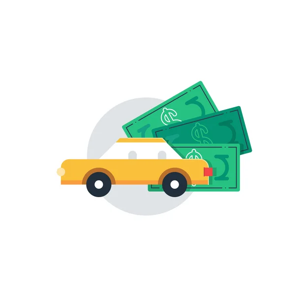 Půjčení auta a bonusové peníze — Stockový vektor