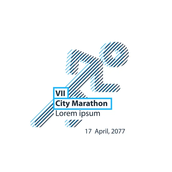 Logo coureur pour marathon de la ville — Image vectorielle