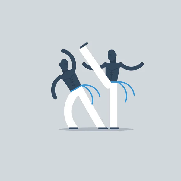 Capoeiristas montrant la technique — Image vectorielle