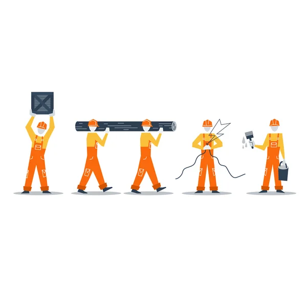 Home improvement workers — Stock Vector