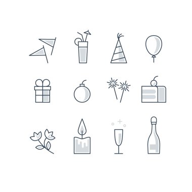 Olay kutlama simgeler