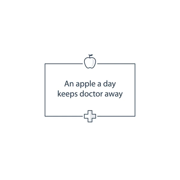 Sebuah apel sehari membuat dokter pergi - Stok Vektor