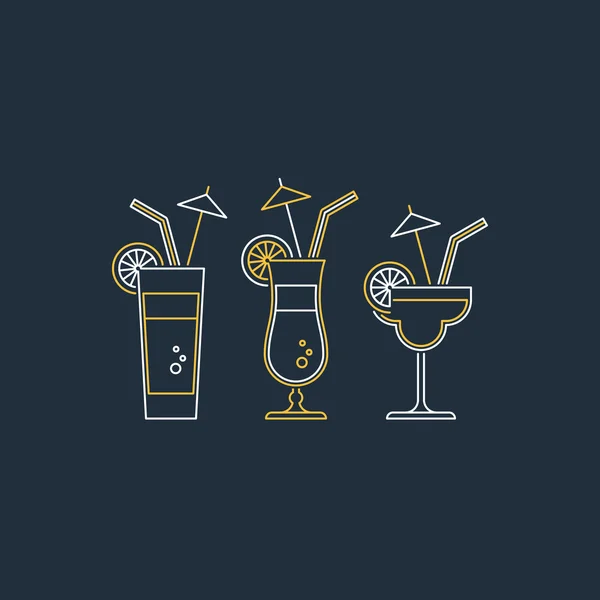 Verfrissende cocktails van de zomer — Stockvector