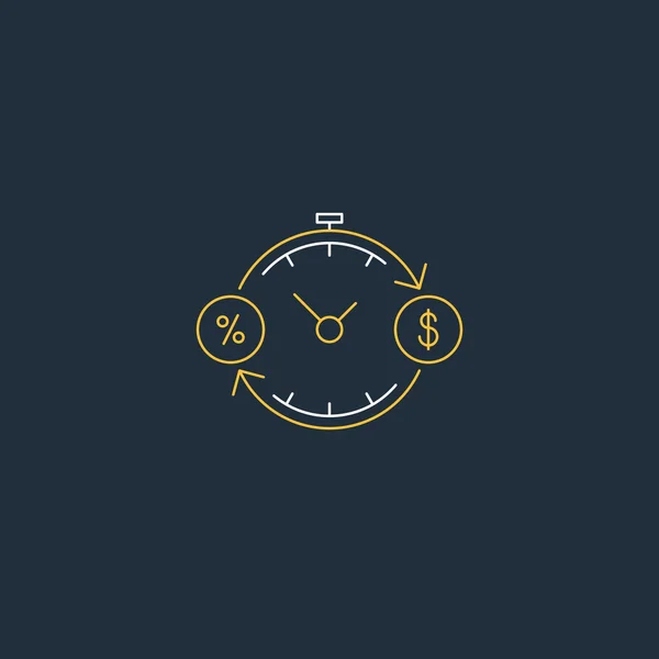 Tijd is geld, spaarrekening concept — Stockvector